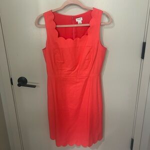 J. Crew Red Scallop Shift Dress